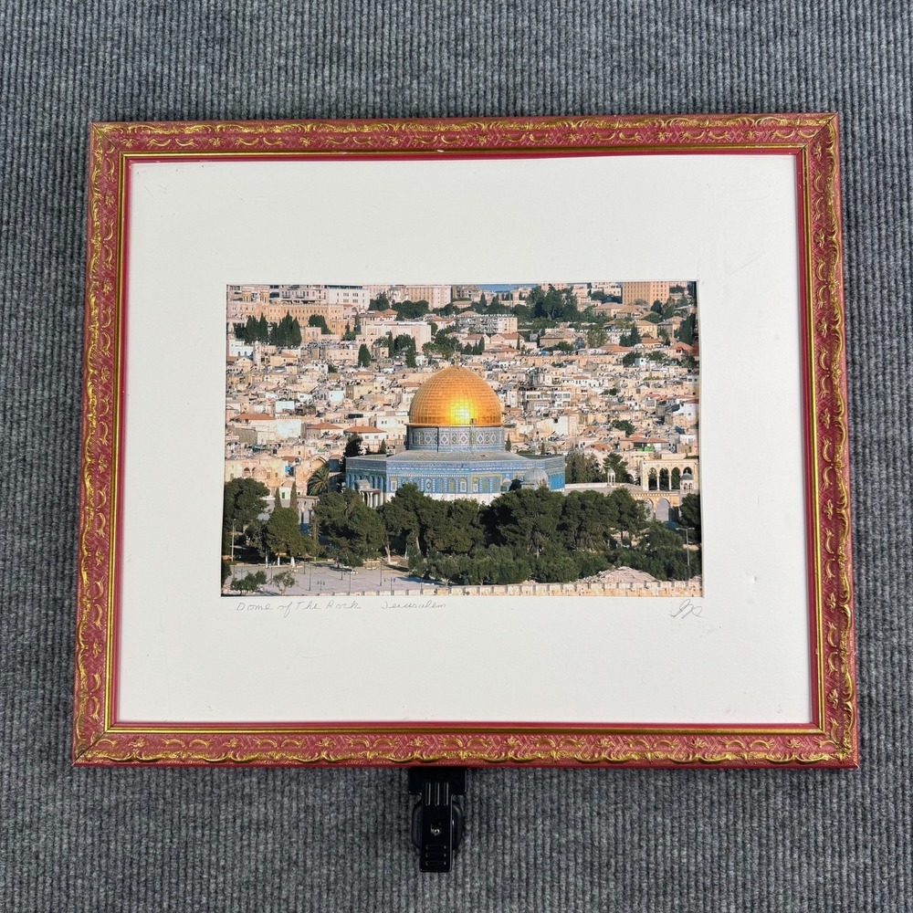 Dome of the Rock Jerusalem Auto John Hutchinson Framed Fine Art Photograph 26x22